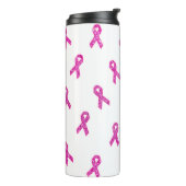Roze Glitter Ribbons met witte achtergrond Thermosbeker (Gedraaid links)