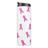Roze Glitter Ribbons met witte achtergrond Thermosbeker (Geroteerd rechts)