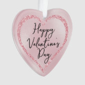 Roze Glitter Romantisch Script Valentijnsdag Ornament (voorkant)