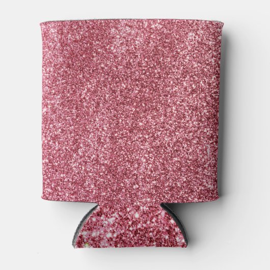 Roze Glitter Roos Gouden Patroon Blikjeskoeler (Voorkant)