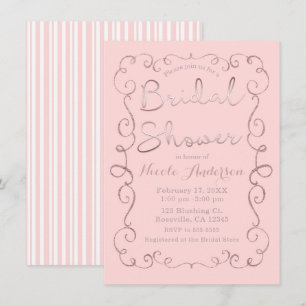 Roze Glitter Roze Gouden Trouwfeest in Retro Stijl Kaart