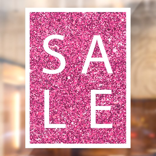 Roze Glitter SALE Teken Venster Cling Raamsticker (Vel 2)