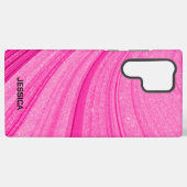 Roze glitter samsung galaxy hoesje (Achterkant horizontaal)