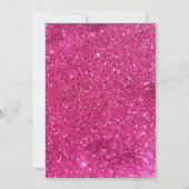 Roze glitter schattig levendig sprankelend 14e ver kaart (Achterkant)