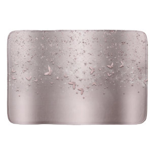 Roze Glitter Schittering Fladderende Vlinder Badmat