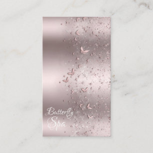 Roze Glitter Schittering Glans Fladderende Vlinder Visitekaartje