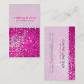 Roze Glitter Schoonheidsspecialiste Visitekaartje (Voorkant / Achterkant)