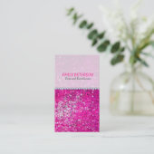 Roze Glitter Schoonheidsspecialiste Visitekaartje (Staand voorkant)