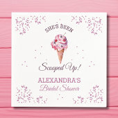 Roze Glitter Scooped Up Ice Cream Vrijgezellenfees Servet