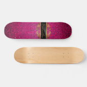 Roze Glitter Sequin Disco Glitz Mini Skateboard (Horizontaal)