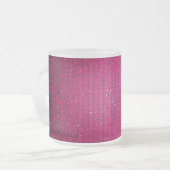 Roze Glitter Sequin Frosted Glass Coffee Mok Cup (Voorkant links)
