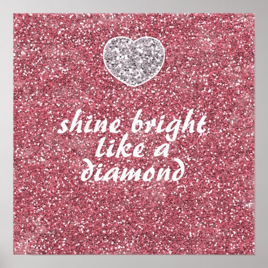 Roze glitter Shine Bright Diamond Poster (Voorkant)
