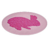 Roze Glitter Silhouette Paashaas Snijplank (Hoek)