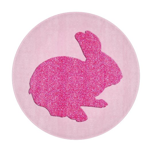 Roze Glitter Silhouette Paashaas Snijplank (Voorkant)