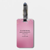 Roze Glitter Sky Diva Bagagelabel (Achterkant verticaal)