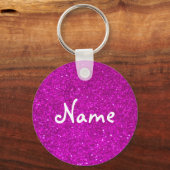 Roze glitter sleutelhanger met nepglimpers (Voorkant)