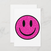 Roze Glitter Smile Face Bedankkaart (Voorkant / Achterkant)