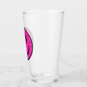 Roze Glitter Smile Face Glas (Links)