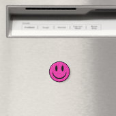 Roze Glitter Smile Face Magneet (Insitu (Vaatwasser))
