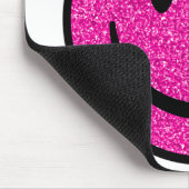 Roze Glitter Smile Face Muismat (Hoek)