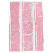 Roze glitter Snowflake Holiday Medium Gift Bag Medium Cadeauzakje (Achterkant)