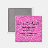 Roze Glitter sparen de Magnet van de Datum Magneet (Voorkant / Achterkant)