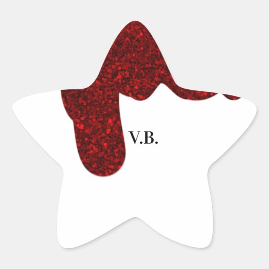 Roze glitter sparkle art design add name text ster sticker (Voorkant)