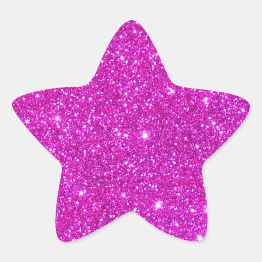 Roze glitter Sparkle Design Ster Sticker (Voorkant)