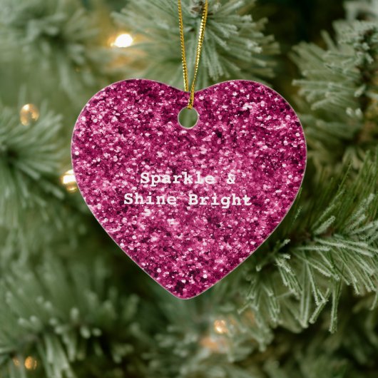 Roze Glitter Sparkle Keramisch Ornament (Boom)