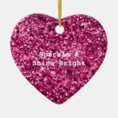 Roze Glitter Sparkle Keramisch Ornament (Voorkant)