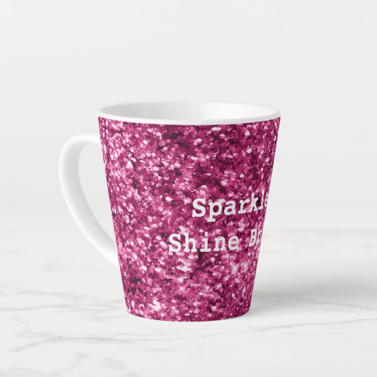 Roze Glitter Sparkle Latte Mok (Linkerhoek)
