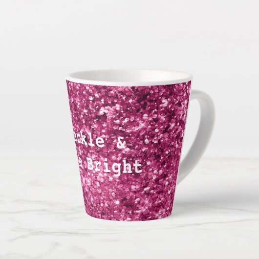Roze Glitter Sparkle Latte Mok (Rechterhoek)