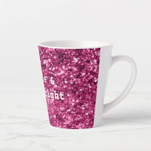 Roze Glitter Sparkle Latte Mok (Rechts)
