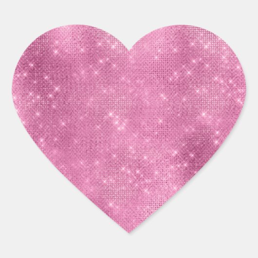 Roze Glitter Sparkle Meisjesachtig Hart Sticker (Voorkant)