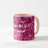 Roze Glitter Sparkle Mok (Voorkant rechts)