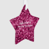 Roze Glitter Sparkle Ornament (voorkant)