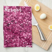 Roze Glitter Sparkle Theedoek (Quarter Fold)