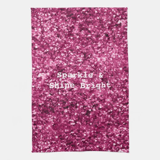 Roze Glitter Sparkle Theedoek (Verticaal)