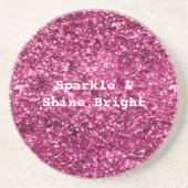 Roze Glitter Sparkle Zandsteen Onderzetter (Voorkant)