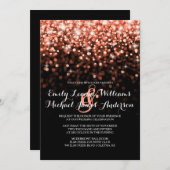 Roze glitter Sparkles Elegant Wedding Invitation Kaart (Voorkant / Achterkant)