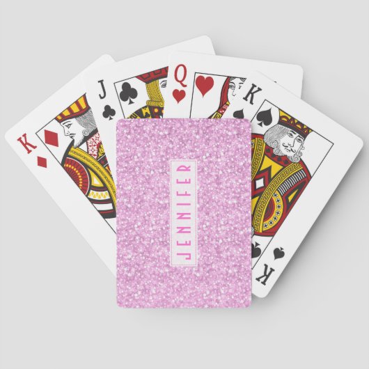 Roze glitter & Sparkles Pattern Texture Pokerkaarten (Achterkant)