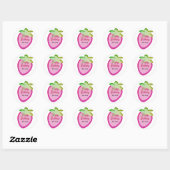 Roze Glitter Sparkling Y2K Aardbei Verjaardag Ronde Sticker (Vel)