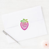 Roze Glitter Sparkling Y2K Aardbei Verjaardag Ronde Sticker (Envelop)