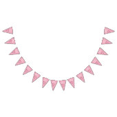 Roze glitter sterren Happy Birthday Bunting Flags Vlaggetjes (Alle)