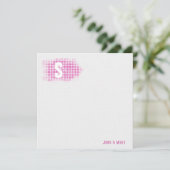 Roze Glitter Stippen Monogram Kaart (Staand voorkant)