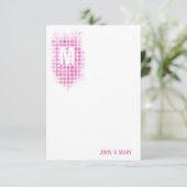 Roze Glitter Stippen Monogram Kaart (Staand voorkant)