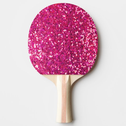 Roze glitter tafeltennisbatje (Voorkant)