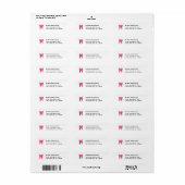 Roze Glitter Tandheelkundige retour adres label (Full Sheet)