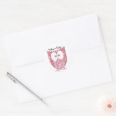 Roze Glitter Uil Gepersonaliseerde Stickers (Envelop)