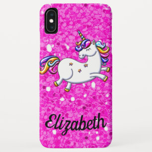 Roze Glitter Unicorn iPhone XS Max Hoesje